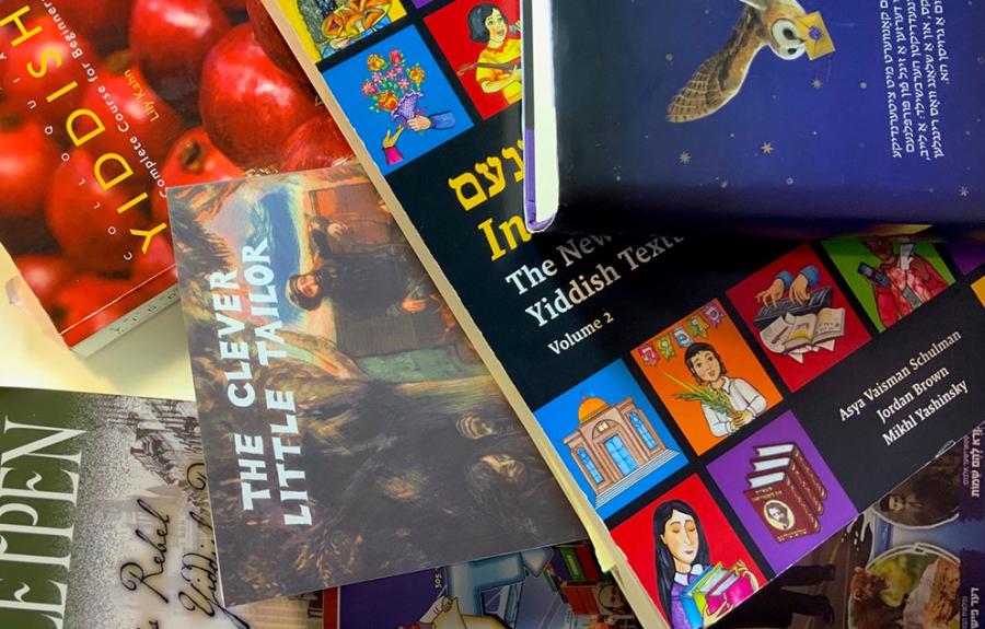 Collection of contemporary Yiddish books.